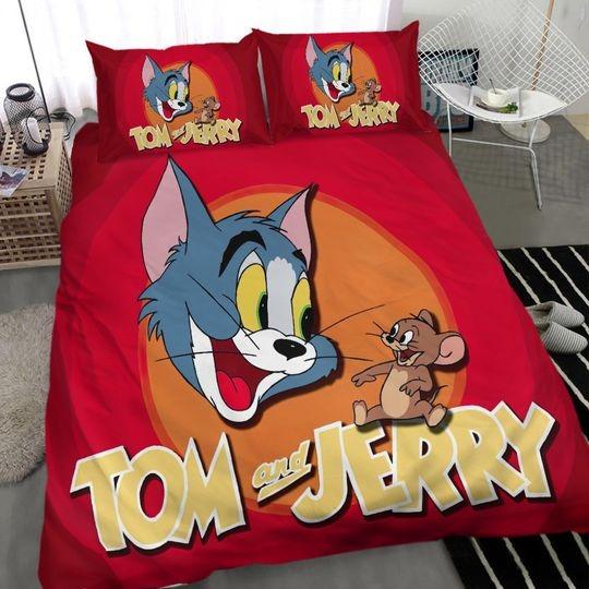 Cartoon Movies Tom And Jerry Bedding SetsGift For Your Girlfriend Boyfriend Gift For Love Gift For Friend Best Valentine Present Holiday Gift