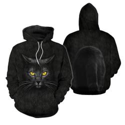 Cat Black Hoodie 3D All Over Print