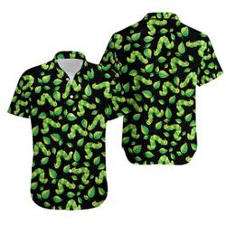 Caterpillar Worm Character Short Sleeve Hawaiian Shirt Gift For Your Girlfriend Boyfriend Gift For Love Gift For Friend Best Valentine Present Holiday Gift