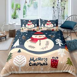 Merry Christmas snowman Bedding Set Gift For Your Girlfriend Boyfriend Gift For Love Gift For Friend Best Valentine Present Holiday Gift