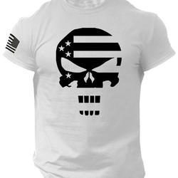 Military Punisher Patriotic Skull flag 3D T-Shirt Meaningful Gift For Family Gift For Boyfriend Valentine Gift