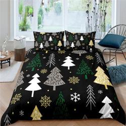 Christmas tree black Bedding Set Gift For Your Girlfriend Boyfriend Gift For Love Gift For Friend Best Valentine Present Holiday Gift