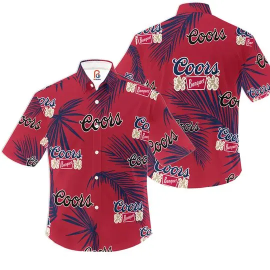 CCOORS Banquet Hawaiian Palm Leaves Pattern Shirt Gift For Your Girlfriend Boyfriend Gift For Love Gift For Friend Best Valentine Present Holiday Gift