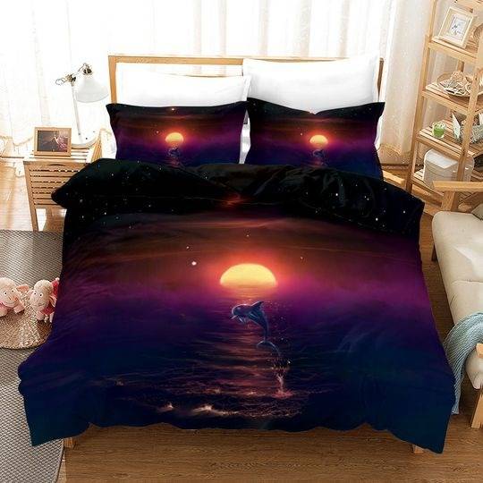 Jumping Dolphin Bedding SetsGift For Your Girlfriend Boyfriend Gift For Love Gift For Friend Best Valentine Present Holiday Gift