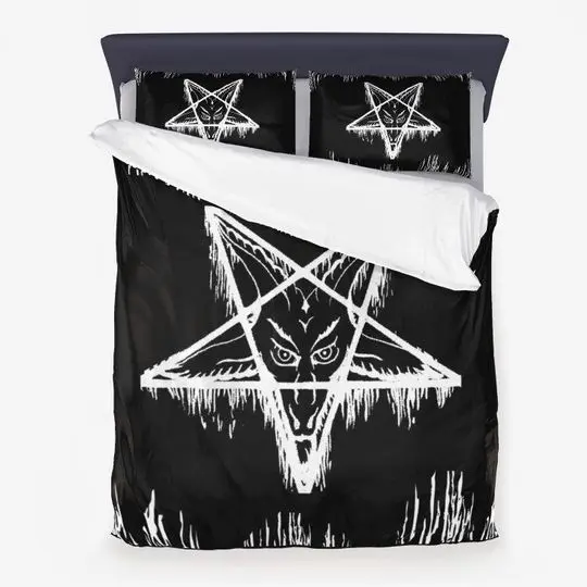 Satanic Room Decor Duvet-Satanic Home Decor Bedding Set Gift For Your Girlfriend Boyfriend Gift For Love Gift For Friend Best Valentine Present Holiday Gift