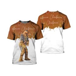Star Wars Chewbacca Brown Watercolor Glitter Disney 3D Tshirt Meaningful Gift For Family Gift For Boyfriend Valentine Gift