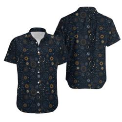 Celestial Constellations Button-up Style Hawaiin Shirt Gift For Your Girlfriend Boyfriend Gift For Love Gift For Friend Best Valentine Present Holiday Gift