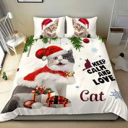 Cat Cute Christmas Christmas Bedding SetsGift For Your Girlfriend Boyfriend Gift For Love Gift For Friend Best Valentine Present Holiday Gift