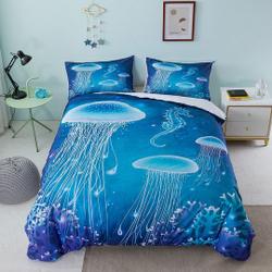 Ocean Bedding Blue Jellyfish Bedding SetsGift For Your Girlfriend Boyfriend Gift For Love Gift For Friend Best Valentine Present Holiday Gift