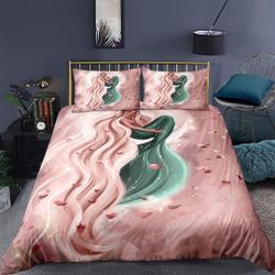 Dancing Mermaid with Flowers Bedding SetsGift For Your Girlfriend Boyfriend Gift For Love Gift For Friend Best Valentine Present Holiday Gift