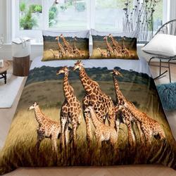 Giraffe Comforter Cover Twin Size Animal Duvet Cover Cute Funny Animal Giraffe Print Bedding Set for Kids Bedroom Tropical Jungle Giraffes