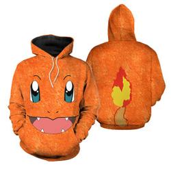 Charmander Full Over Print 3D Hoodie, PKM Charmeleon Charizard Shirt