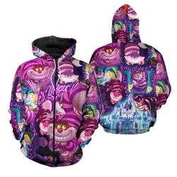 Cheshire Cat Magical Glitter Castle 3D Hoodies