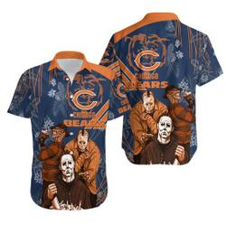 Chicago Bears Halloween Horror Hawaiian Shirt Gift For Your Girlfriend Boyfriend Gift For Love Gift For Friend Best Valentine Present Holiday Gift