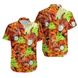 Chicken Wing Unisex Hawaii Shirt 3D Gift For Your Girlfriend Boyfriend Gift For Love Gift For Friend Best Valentine Present Holiday Gift