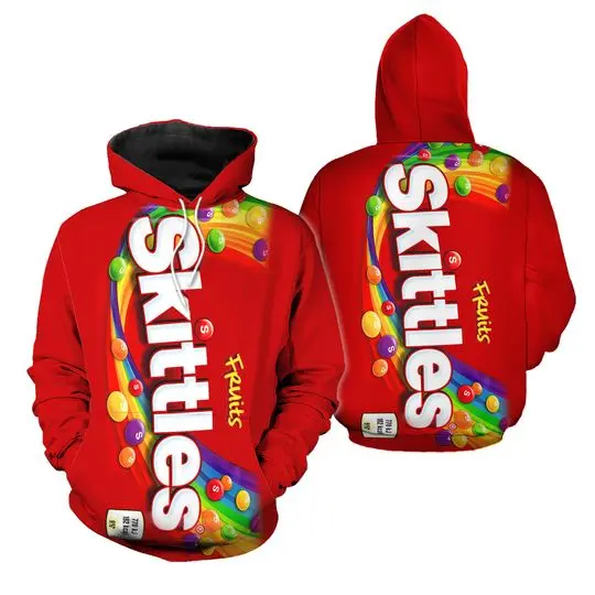 Chocolate Candy Skittle Fruits Halloween 3D Hoodies