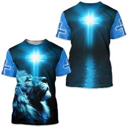 Christian Jesus 3D Printed t Shirts Women for Men Summer Tops Meaningful Gift For Family Gift For Boyfriend Valentine Gift