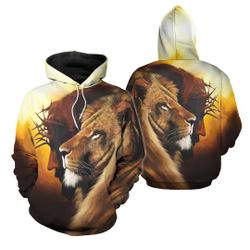 Christian Jesus Lion 3D Pullover Hoodie