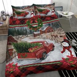 Christmas Snowman Bedding SetsGift For Your Girlfriend Boyfriend Gift For Love Gift For Friend Best Valentine Present Holiday Gift