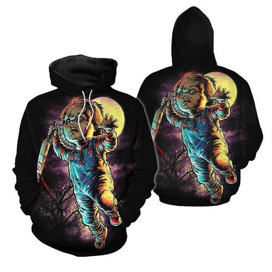 Chucky 3D Hoodie Cosplay Costume, Horror Shirt