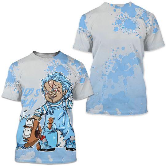 Chucky Chuckie Child's Play Sneaker Shirt Match Retro University Blue 5s Tee Meaningful Gift For Family Gift For Boyfriend Valentine Gift
