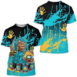 Chucky Chuckie Kills Sneaker Shirt Match 2023 Retro Aqua 5s Tee, Jordan 5 Aqua 3D T-Shirt Meaningful Gift For Family Gift For Boyfriend Valentine Gift