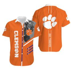 Clemson Tigers Short Sleeve Hawaiian Shirt Gift For Your Girlfriend Boyfriend Gift For Love Gift For Friend Best Valentine Present Holiday Gift