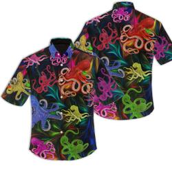 Colorful Octopus Tropical  Hawaiian Shirts Gift For Your Girlfriend Boyfriend Gift For Love Gift For Friend Best Valentine Present Holiday Gift