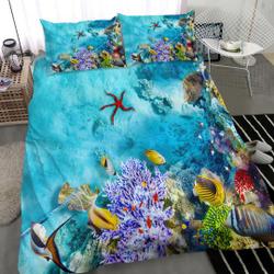 Comforter Set Queen Blue Beach Bedding Set Gift For Your Girlfriend Boyfriend Gift For Love Gift For Friend Best Valentine Present Holiday Gift