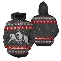 Cool Hockey Ugly Christmas Unisex Hoodie