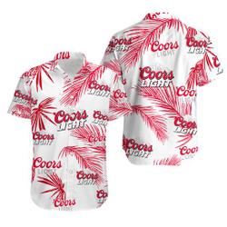 CCOORS Light Hawaiian Palm Leaves Pattern Shirt Gift For Your Girlfriend Boyfriend Gift For Love Gift For Friend Best Valentine Present Holiday Gift