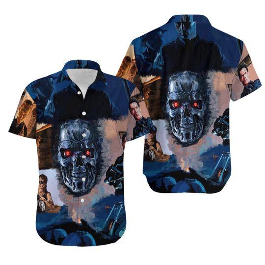 Series Film The Terminator 3D Print Hawaiian Shirt Gift For Your Girlfriend Boyfriend Gift For Love Gift For Friend Best Valentine Present Holiday Gift