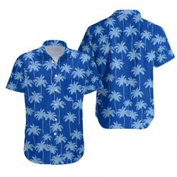 Royal Palm Tree Button Down Hawaiian Shirt Gift For Your Girlfriend Boyfriend Gift For Love Gift For Friend Best Valentine Present Holiday Gift