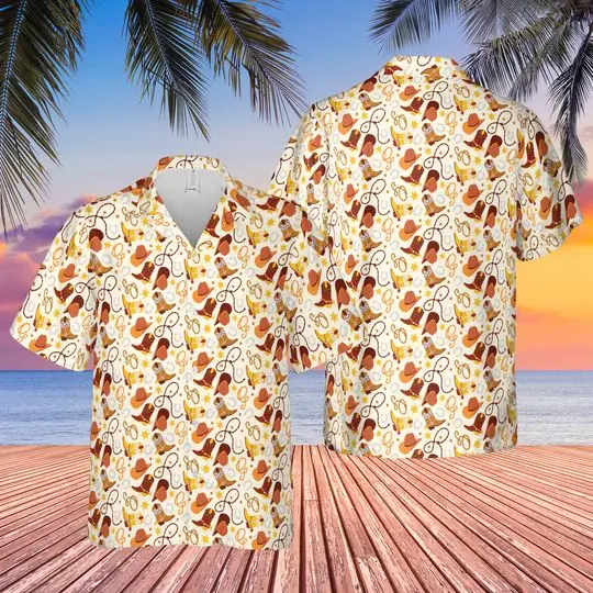 Cowboy Hawaiian Shirt, Horseshoe Hawaiian, Hawaii Shirt Gift For Your Girlfriend Boyfriend Gift For Love Gift For Friend Best Valentine Present Holiday Gift