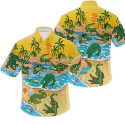Crocodile Alligator On The Beach  Hawaiian Shirts Gift For Your Girlfriend Boyfriend Gift For Love Gift For Friend Best Valentine Present Holiday Gift