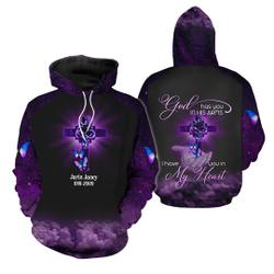 Cross With Buttlefly 3D Hoodie, Jesus Hoodie