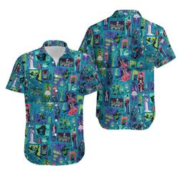 Custom Haunted Mansion Funny Hawaiian Button Up Shirt, Summer Beach Trip Family Hawaiian Shirt, Button Up Hawaii Shirt
