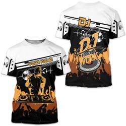 Custom 3D DJ Shirt, Custom Name All Over Print DJ Tee Shirt Meaningful Gift For Family Gift For Boyfriend Valentine Gift