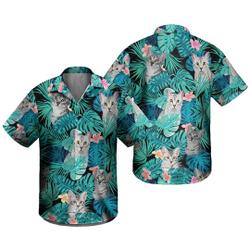Custom Photo Cat Tropical Hawaiian Shirt Gift For Your Girlfriend Boyfriend Gift For Love Gift For Friend Best Valentine Present Holiday Gift