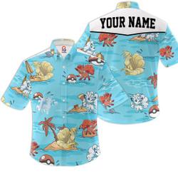 Custom PKM Vulpix Hawaiian Pattern Hawaii Shirt Gift For Your Girlfriend Boyfriend Gift For Love Gift For Friend Best Valentine Present Holiday Gift