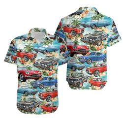 Seamless Island Pattern Car Hawaiian Shirt Gift For Your Girlfriend Boyfriend Gift For Love Gift For Friend Best Valentine Present Holiday Gift