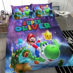 Custom Super Mario Bros Movie Bedding Set Gift For Your Girlfriend Boyfriend Gift For Love Gift For Friend Best Valentine Present Holiday Gift