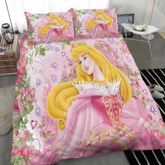 Customized Disney Aurora Three-Piece Bedding Set Gift For Your Girlfriend Boyfriend Gift For Love Gift For Friend Best Valentine Present Holiday Gift