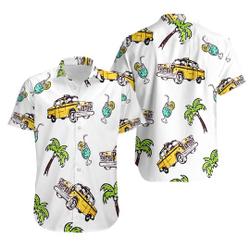 Cute Coconut tree taxi Hawaiian shirt Gift For Your Girlfriend Boyfriend Gift For Love Gift For Friend Best Valentine Present Holiday Gift