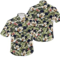 Cute Mickey Mouse Floral Hawaiian Shirts Gift For Your Girlfriend Boyfriend Gift For Love Gift For Friend Best Valentine Present Holiday Gift