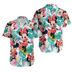 Cute Minnie Mouse Tropical Hibiscus Hawaiian Shirt Gift For Your Girlfriend Boyfriend Gift For Love Gift For Friend Best Valentine Present Holiday Gift