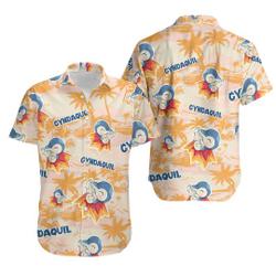 Cyndaquil Hawaiian Sea Island Pattern Shirt Gift For Your Girlfriend Boyfriend Gift For Love Gift For Friend Best Valentine Present Holiday Gift