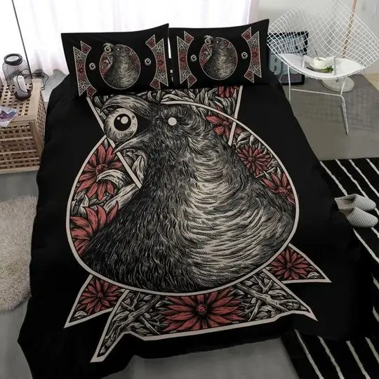 Gothic Crow Eye Bedding Set Gift For Your Girlfriend Boyfriend Gift For Love Gift For Friend Best Valentine Present Holiday Gift