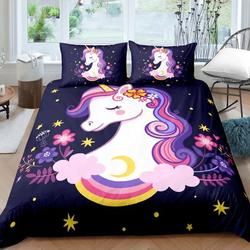 Girls Queen Bedding Sets UnicornGift For Your Girlfriend Boyfriend Gift For Love Gift For Friend Best Valentine Present Holiday Gift