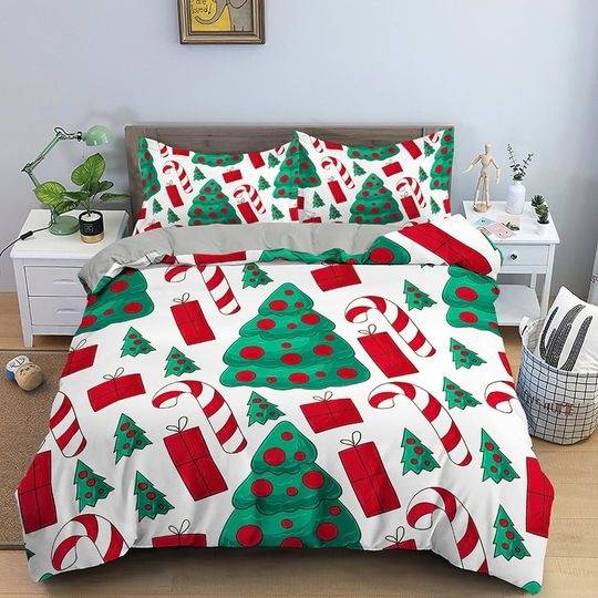 Christmas tree and candy Bedding SetsGift For Your Girlfriend Boyfriend Gift For Love Gift For Friend Best Valentine Present Holiday Gift